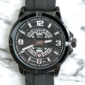 Gediyar Men’s Black 45mm Silicone Band Watch - PRICE IS FIRM!